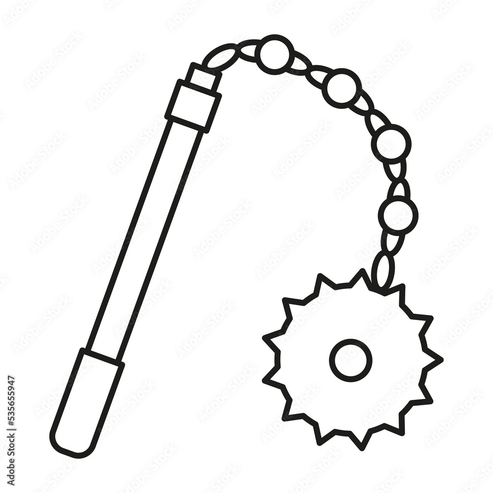 Mace, weapon concept line icon. Simple element illustration. Mace, weapon concept outline symbol design from war set. Can be used for web and mobile on white background Mace, weapon concept line icon. Simple element illustration. Mace, weapon concept outline symbol design from war set. Can be used for web and mobile on white background