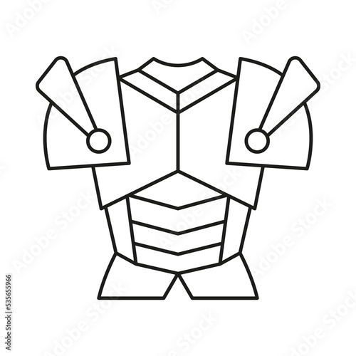 Knight armour concept line icon. Simple element illustration. Knight armour concept outline symbol design from war set. Can be used for web and mobile on white background