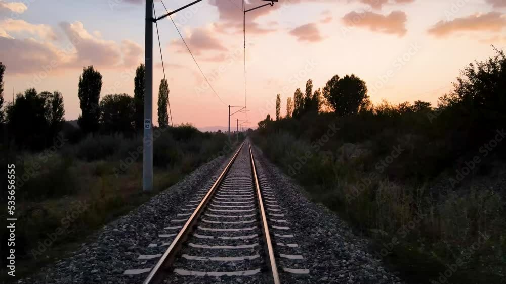railway in the morning railway in the morning