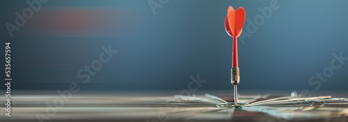 Arrow in the center of the dartboard.