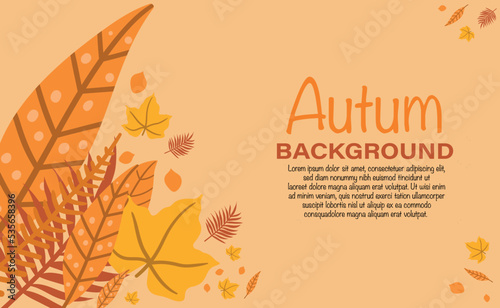 vector and background with autumn colors and shapes. Autumn concept and warm colors.