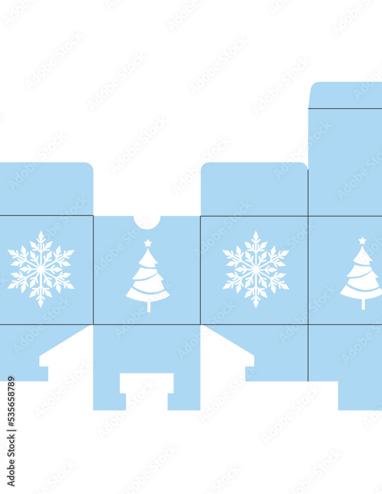 Christmas Gift Box Template - Vector SVG
