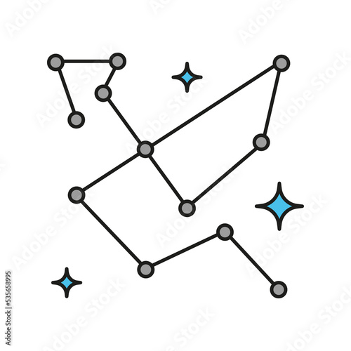 Constellation colored icon. Simple color element illustration. Constellation concept outline symbol design from Cosmos set. Can be used for web and mobile on white background