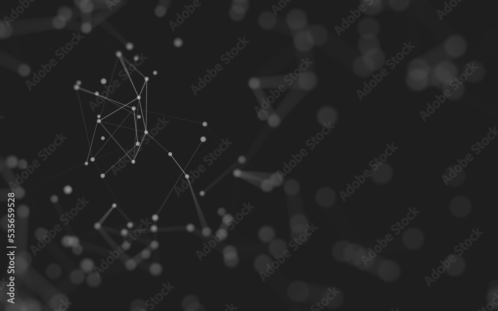 Abstract background. Molecules technology with polygonal shapes, connecting dots and lines. Connection structure. Big data visualization. Abstract background. Molecules technology with polygonal shapes, connecting dots and lines. Connection structure. Big data visualization.