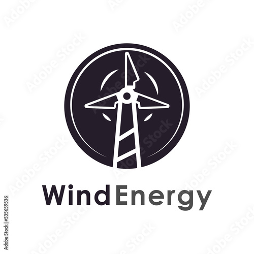 turbine Wind energy logo template