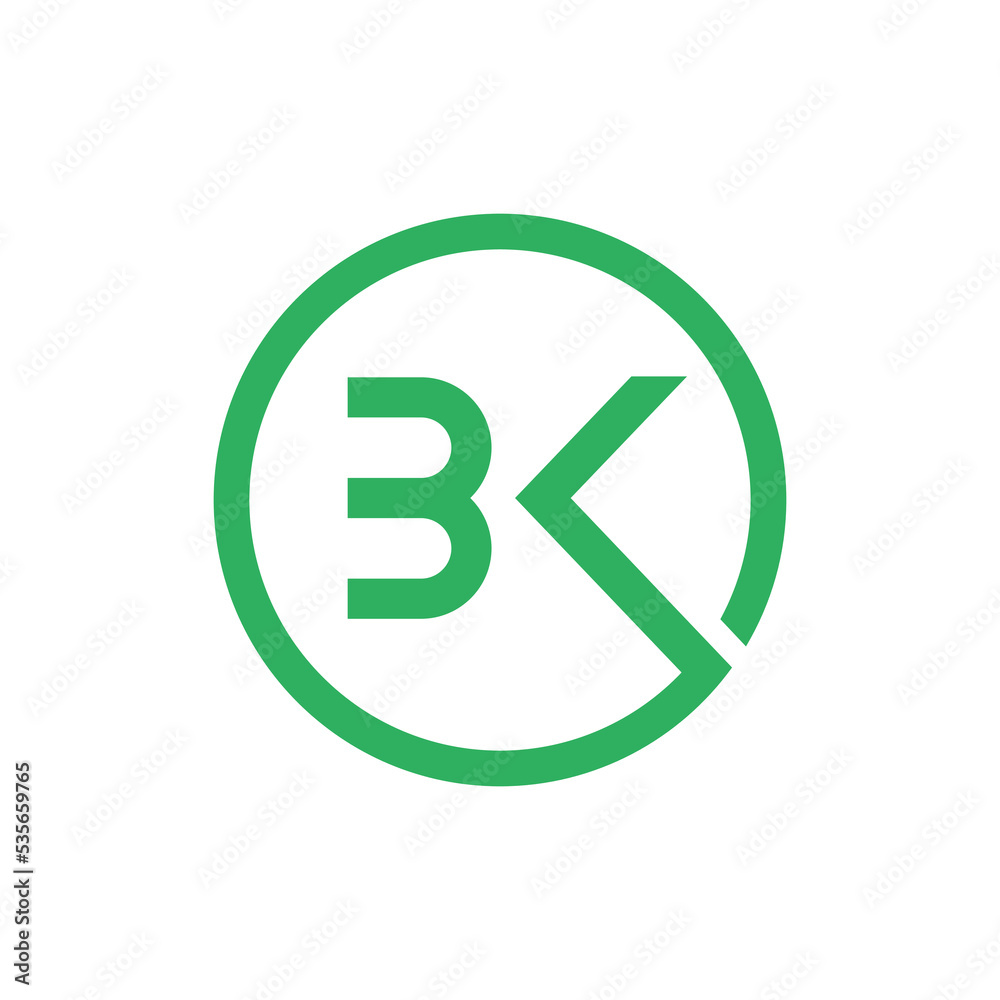 Letter BK icon design. BK abstract icon design Letter BK icon design. BK abstract icon design