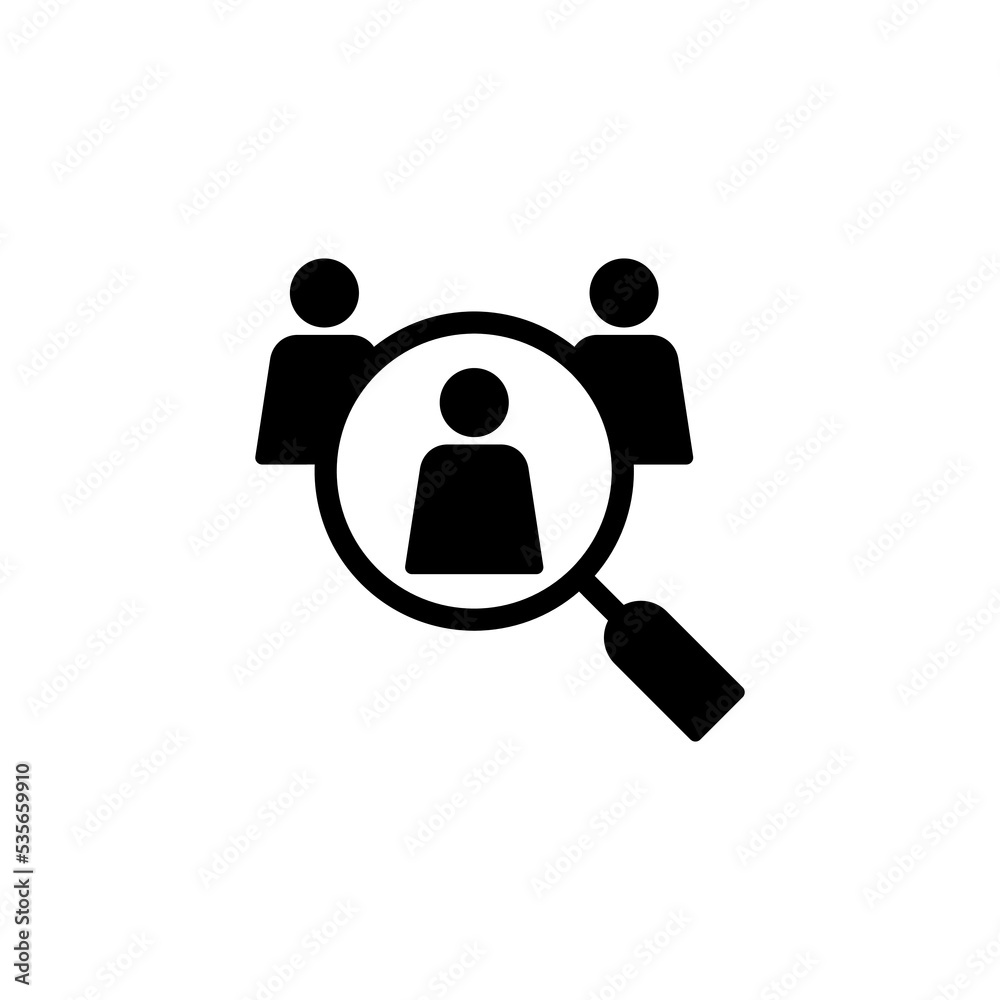 Hiring icon vector for web and mobile app. Search job vacancy sign and symbol. Human resources concept. Recruitment