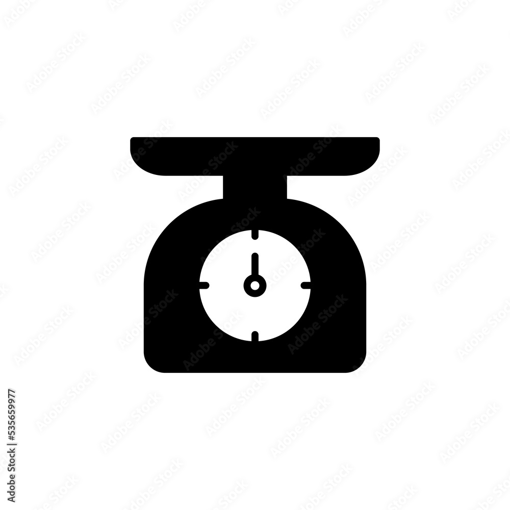 Scales icon vector for web and mobile app. Weight scale sign and symbol Scales icon vector for web and mobile app. Weight scale sign and symbol