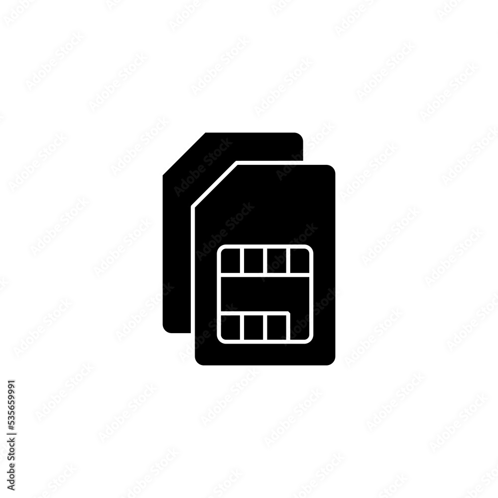 Sim card icon vector for web and mobile app. dual sim card sign and symbol Sim card icon vector for web and mobile app. dual sim card sign and symbol