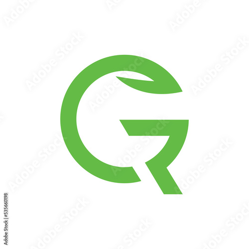 Letter GR logo design with natural design. Natural concept with GR letter