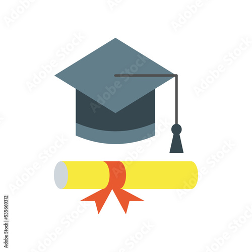 Graduation Hat colored icon. Simple colored element illustration. Graduation Hat concept symbol design from education set. Can be used for web and mobile