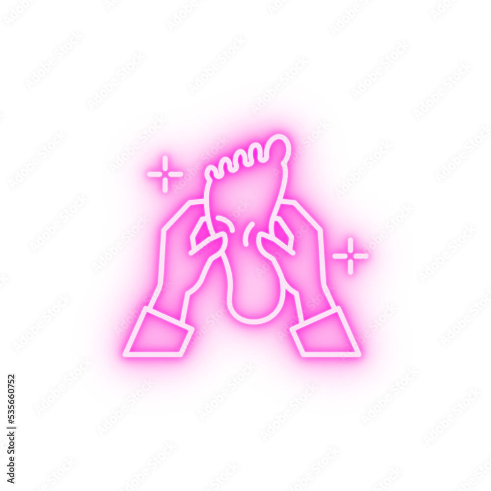 Massage foot neon icon