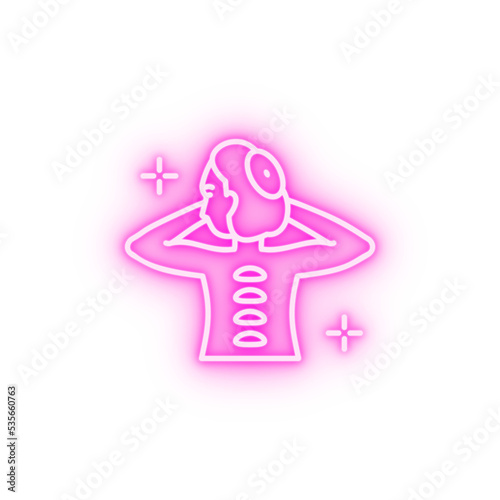 Massage stones neon icon