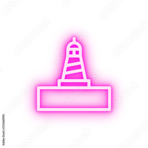 Lighthouse ocean neon icon