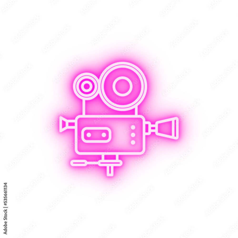 Video production video camera neon icon