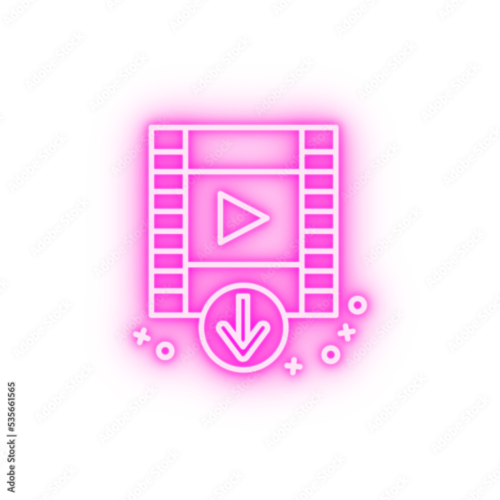 Play video streaming neon icon Play video streaming neon icon