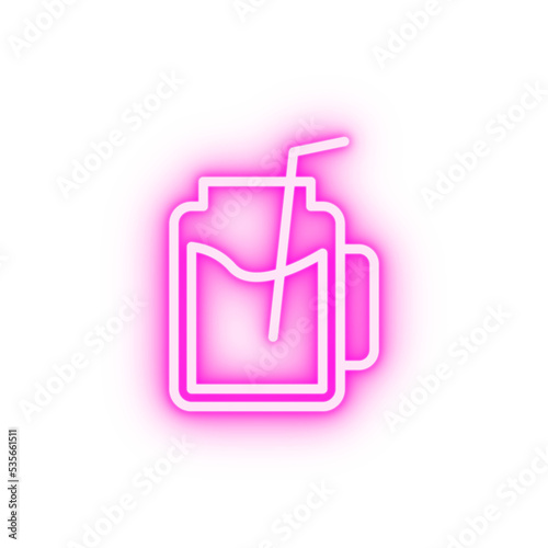 Cocktail drink neon icon