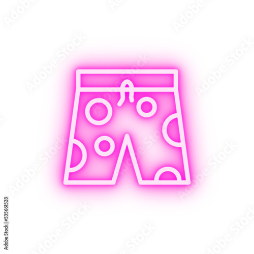 Clothes swimming trunks neon icon