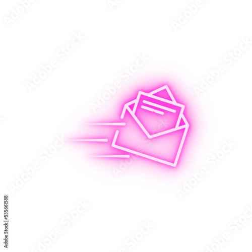 speed mail neon icon