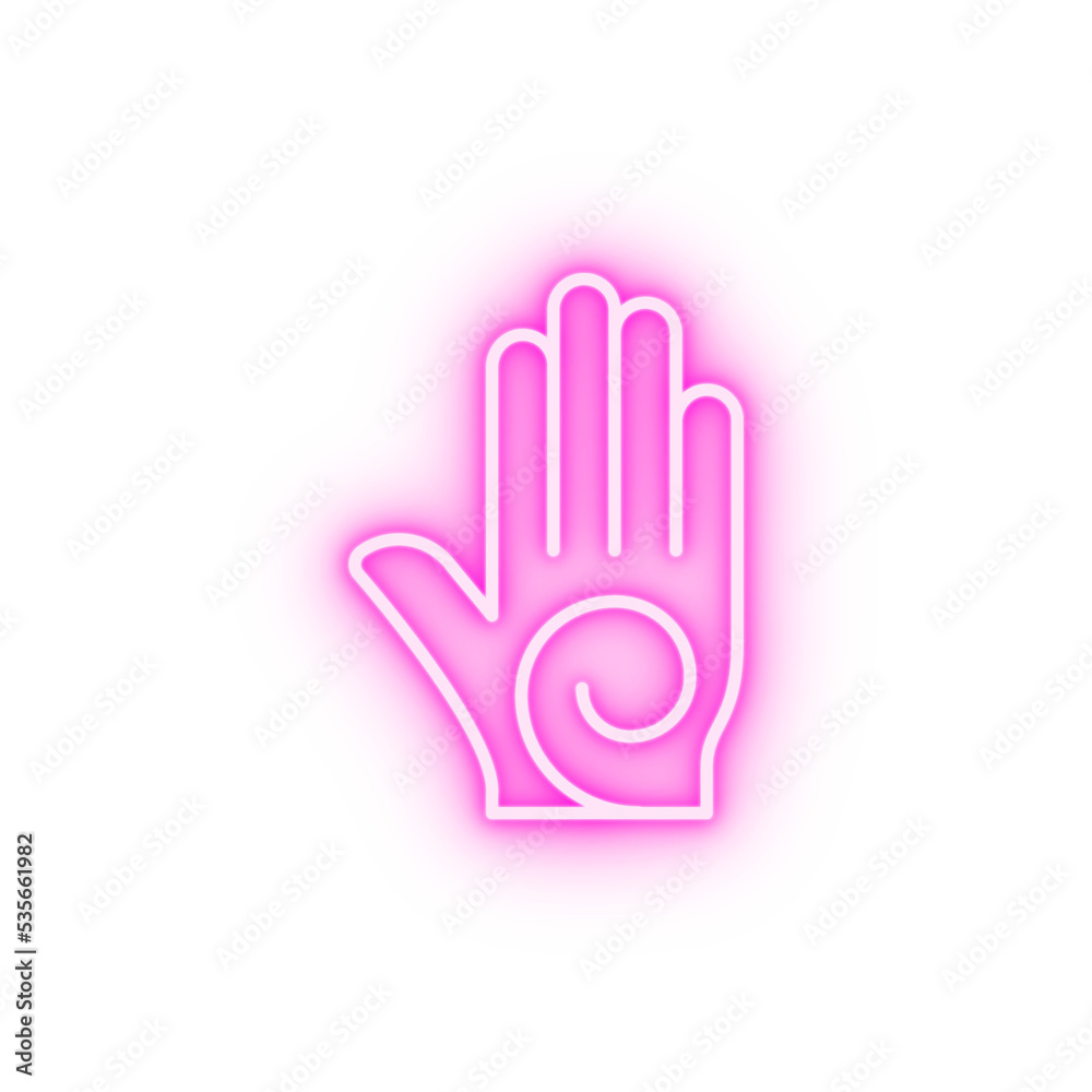 Fototapeta premium Buddhism hand sign neon icon
