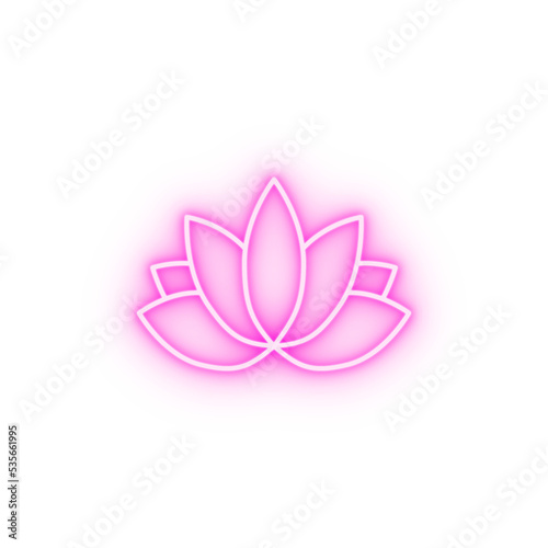 Lotus Buddhism neon icon