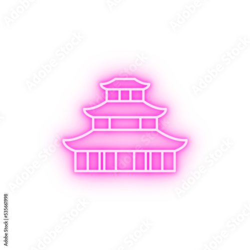 Canvas Print Bangkok landmark Buddha building neon icon