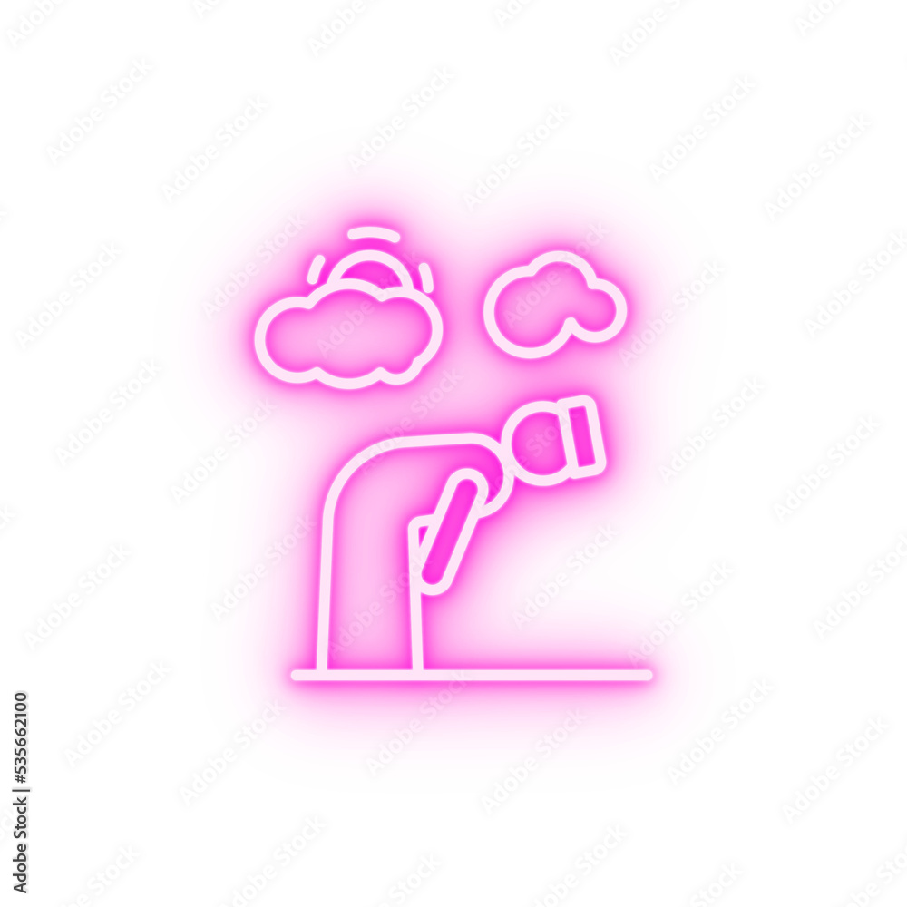 Maghrib prayer sun cloud neon icon Maghrib prayer sun cloud neon icon