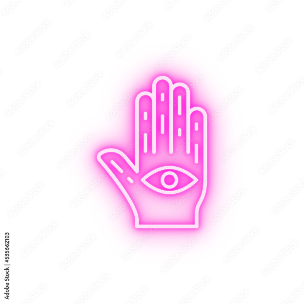 Hamsa Hand Islam neon icon