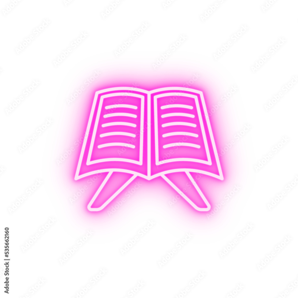 Quran Rehal Book Holly neon icon Quran Rehal Book Holly neon icon