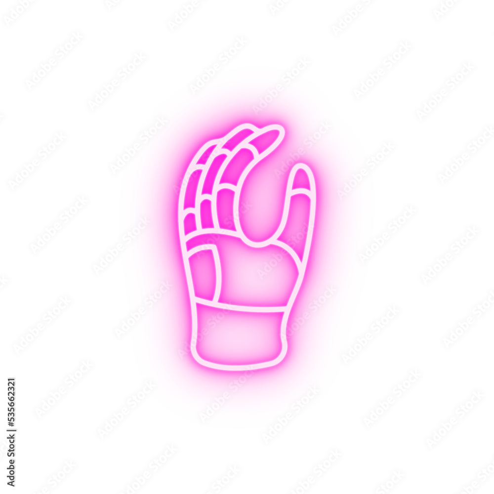 Obraz premium Robotic arm neon icon