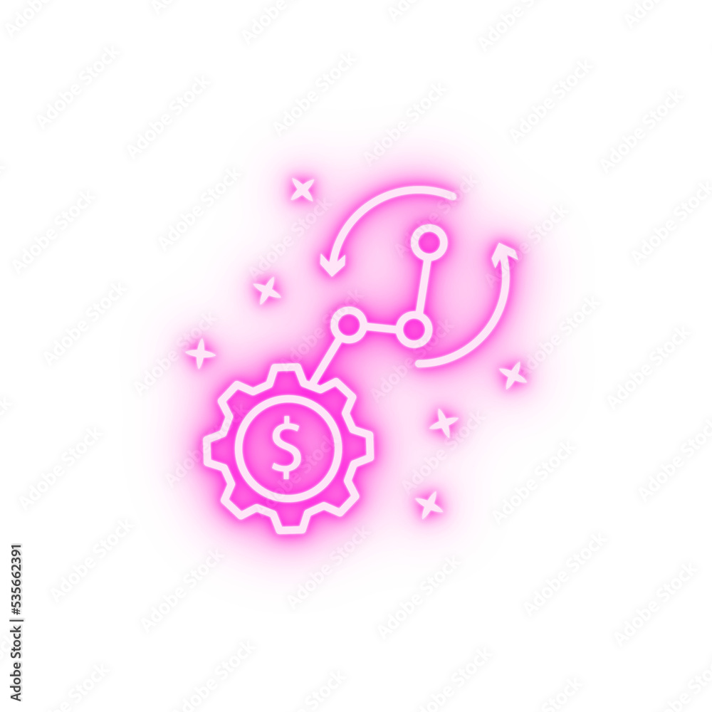 Fototapeta premium Cash flow dollar financial neon icon