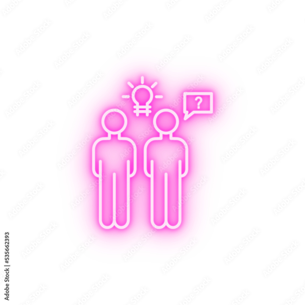Businessmen overpopulation idea neon icon Businessmen overpopulation idea neon icon