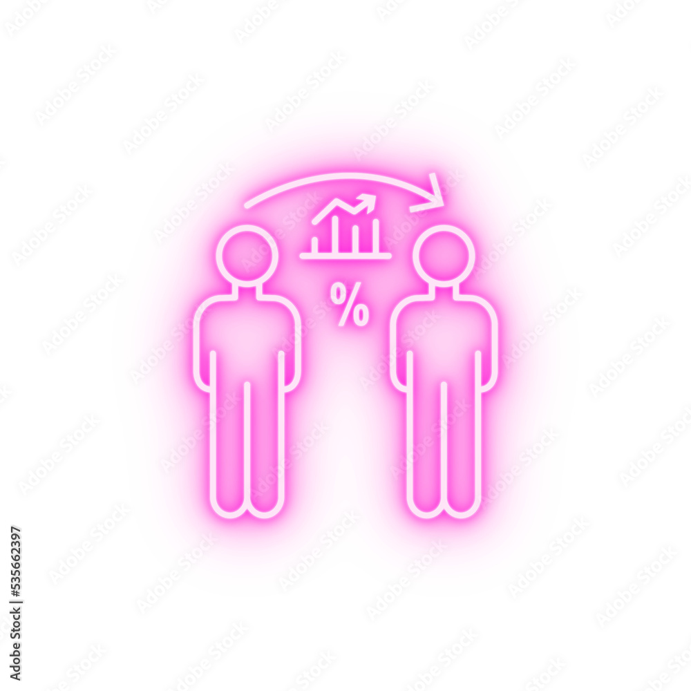 Growth man environment neon icon Growth man environment neon icon