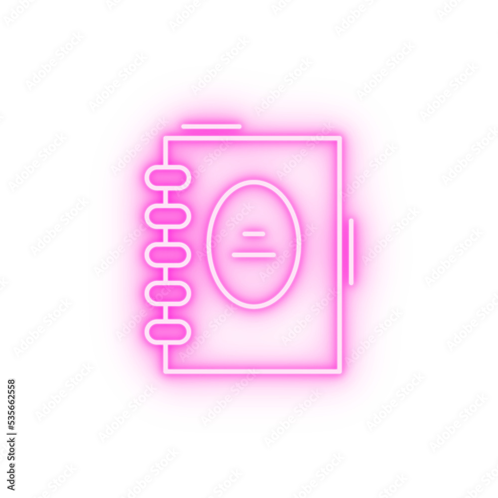 Notebook neon icon Notebook neon icon