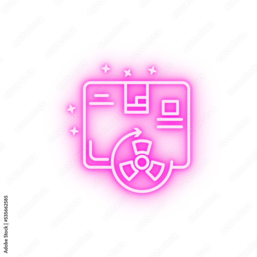 Geiger counter radiation neon icon Geiger counter radiation neon icon