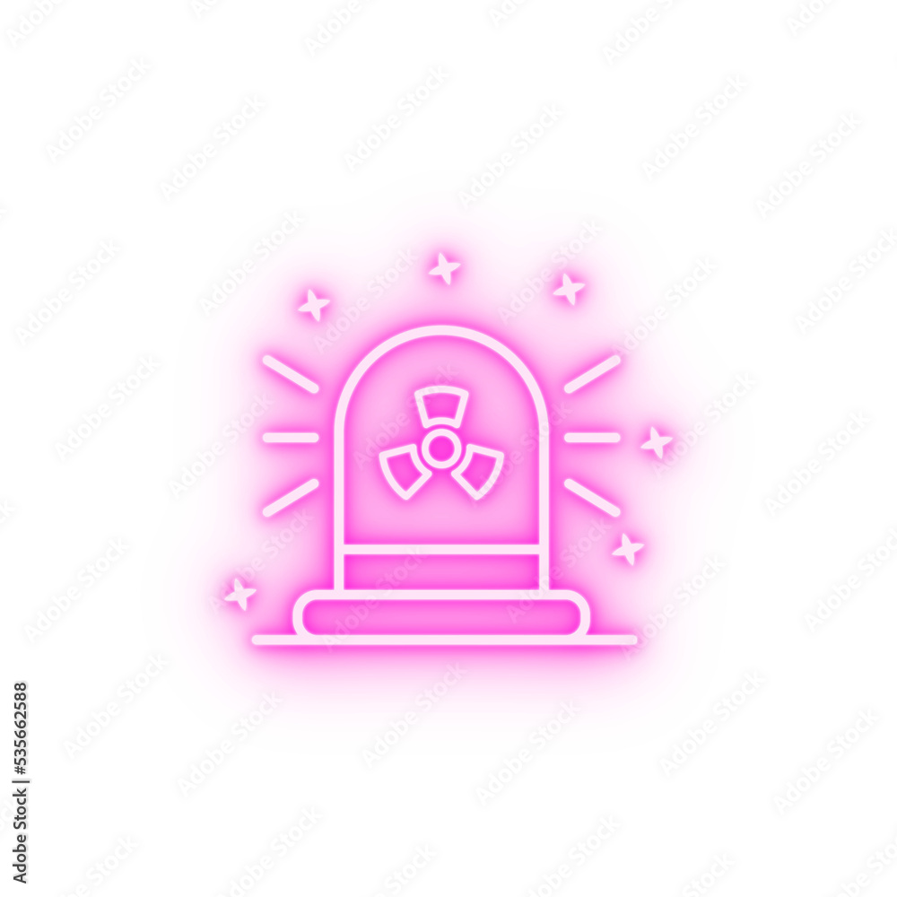 Alarm danger security neon icon Alarm danger security neon icon