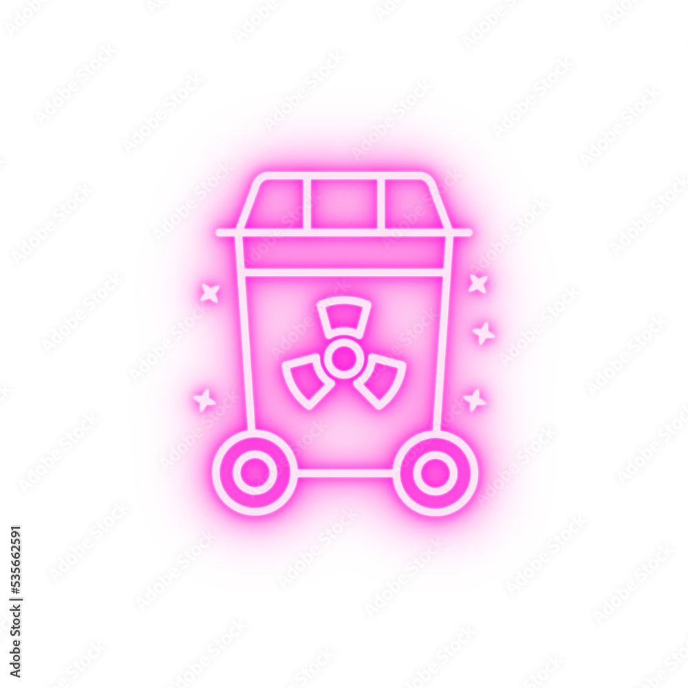 Nuclear waste sewage neon icon Nuclear waste sewage neon icon
