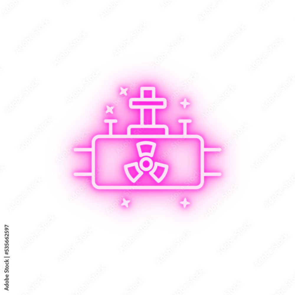 Nuclear pipe gas pipe neon icon Nuclear pipe gas pipe neon icon