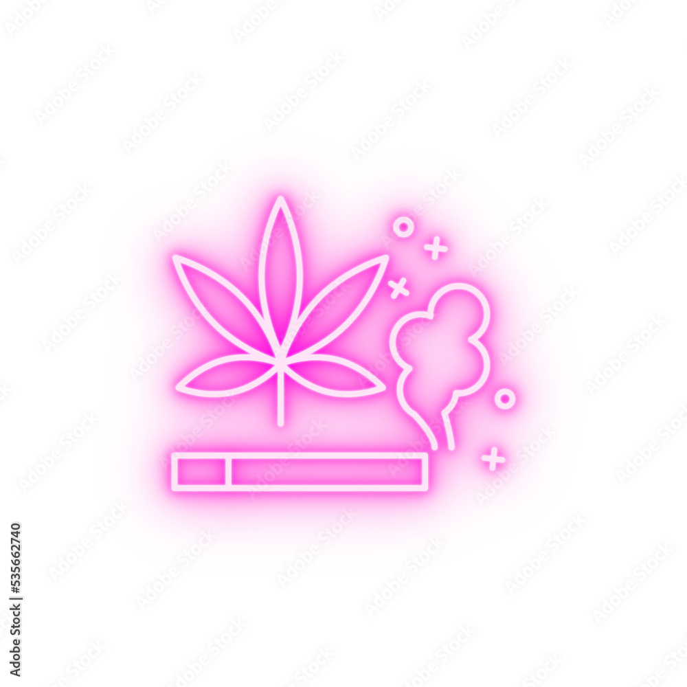 Marijuana smoke healthcare neon icon Marijuana smoke healthcare neon icon