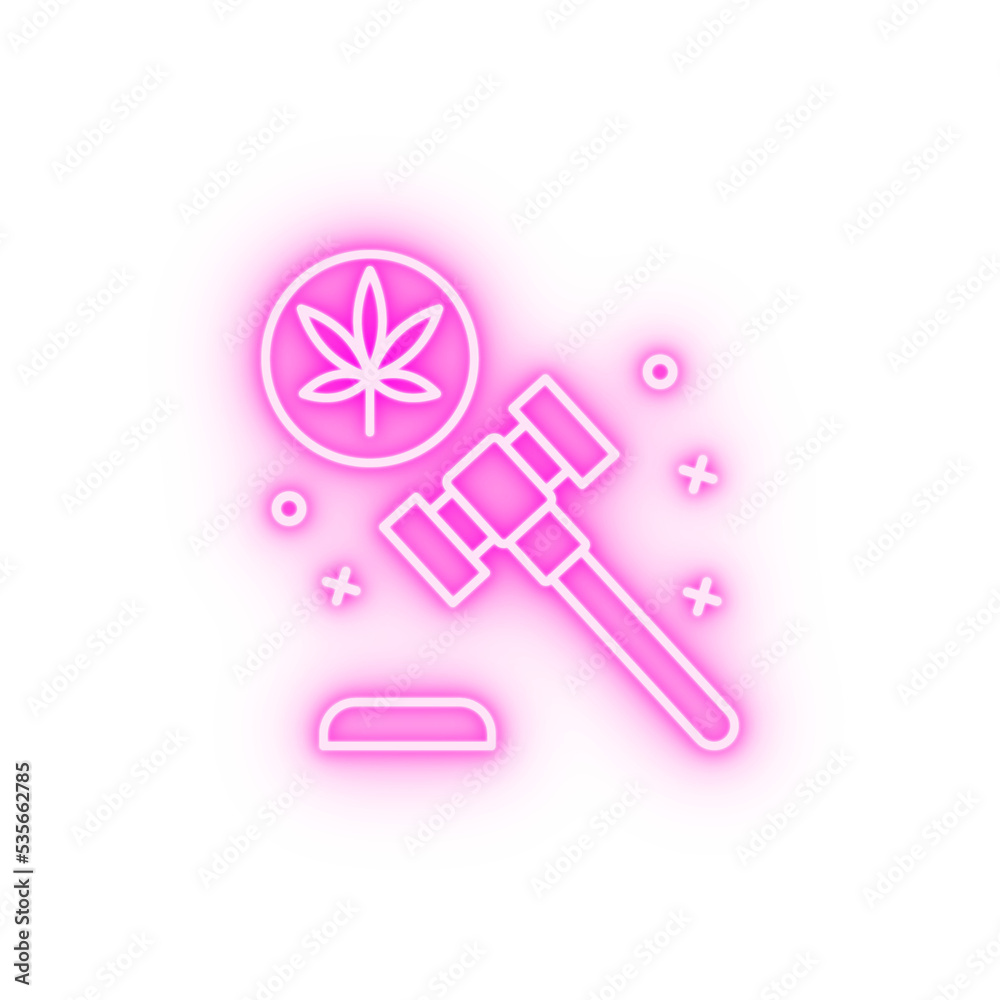 Marijuana law medical neon icon Marijuana law medical neon icon