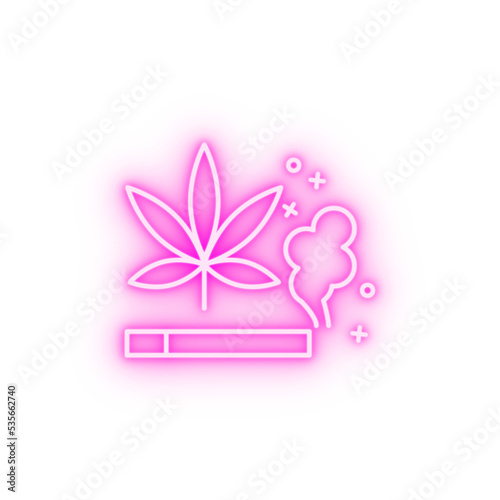 Marijuana smoke healthcare neon icon