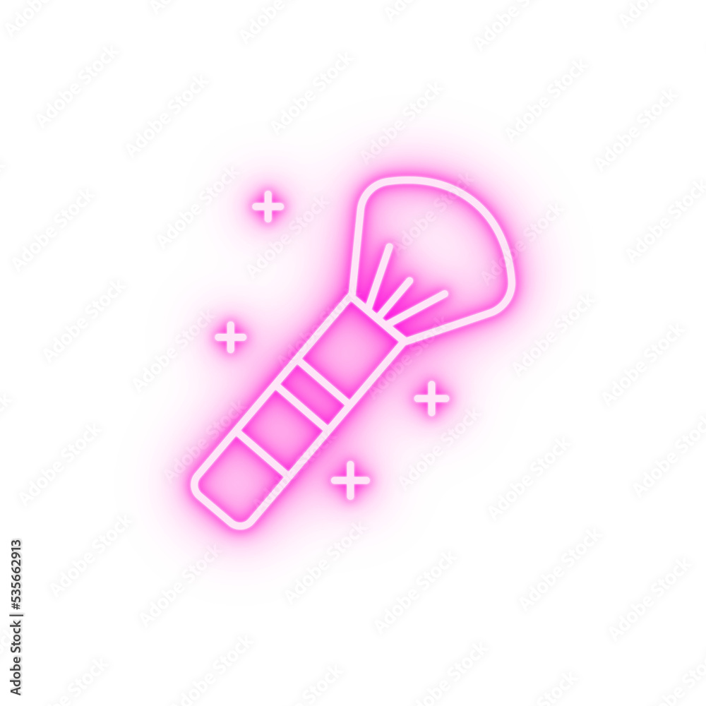 Brush makeup neon icon Brush makeup neon icon