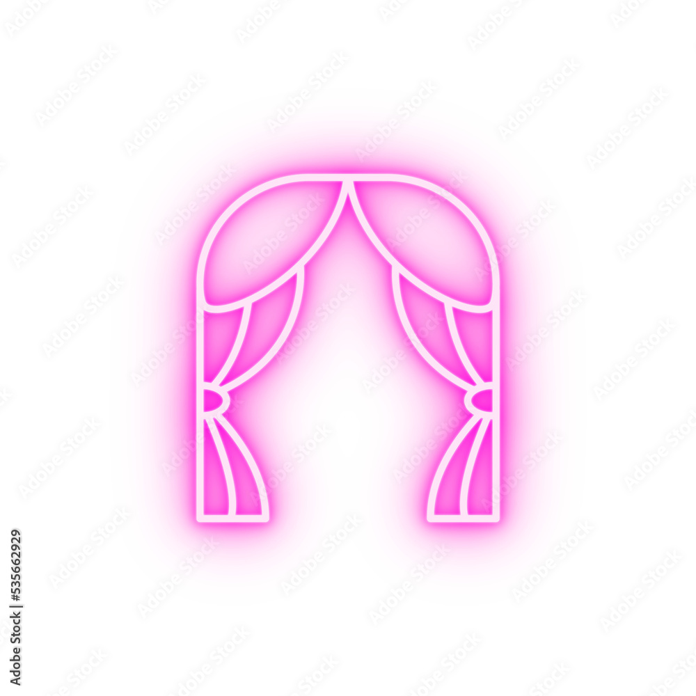 Curtain magic circus neon icon Curtain magic circus neon icon