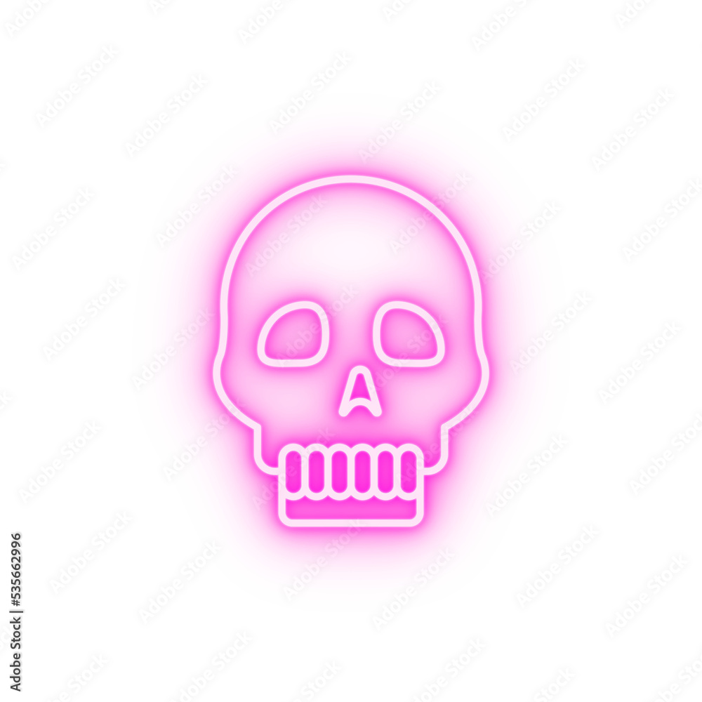 Skull magic neon icon
