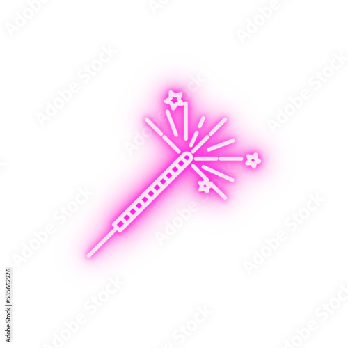 wand magic neon icon
