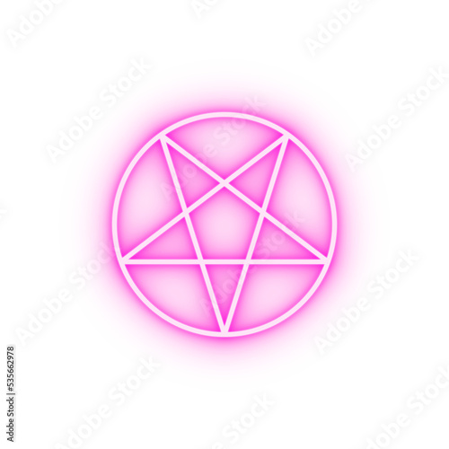 Pentacle magic neon icon
