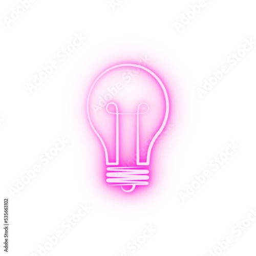 Light bulb neon icon