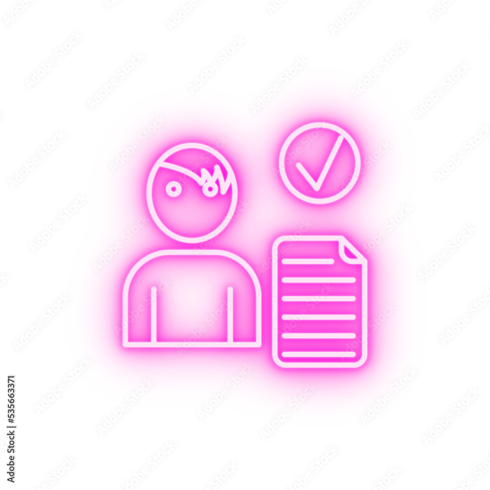 Job resume hiring 2 colored line neon icon Job resume hiring 2 colored line neon icon