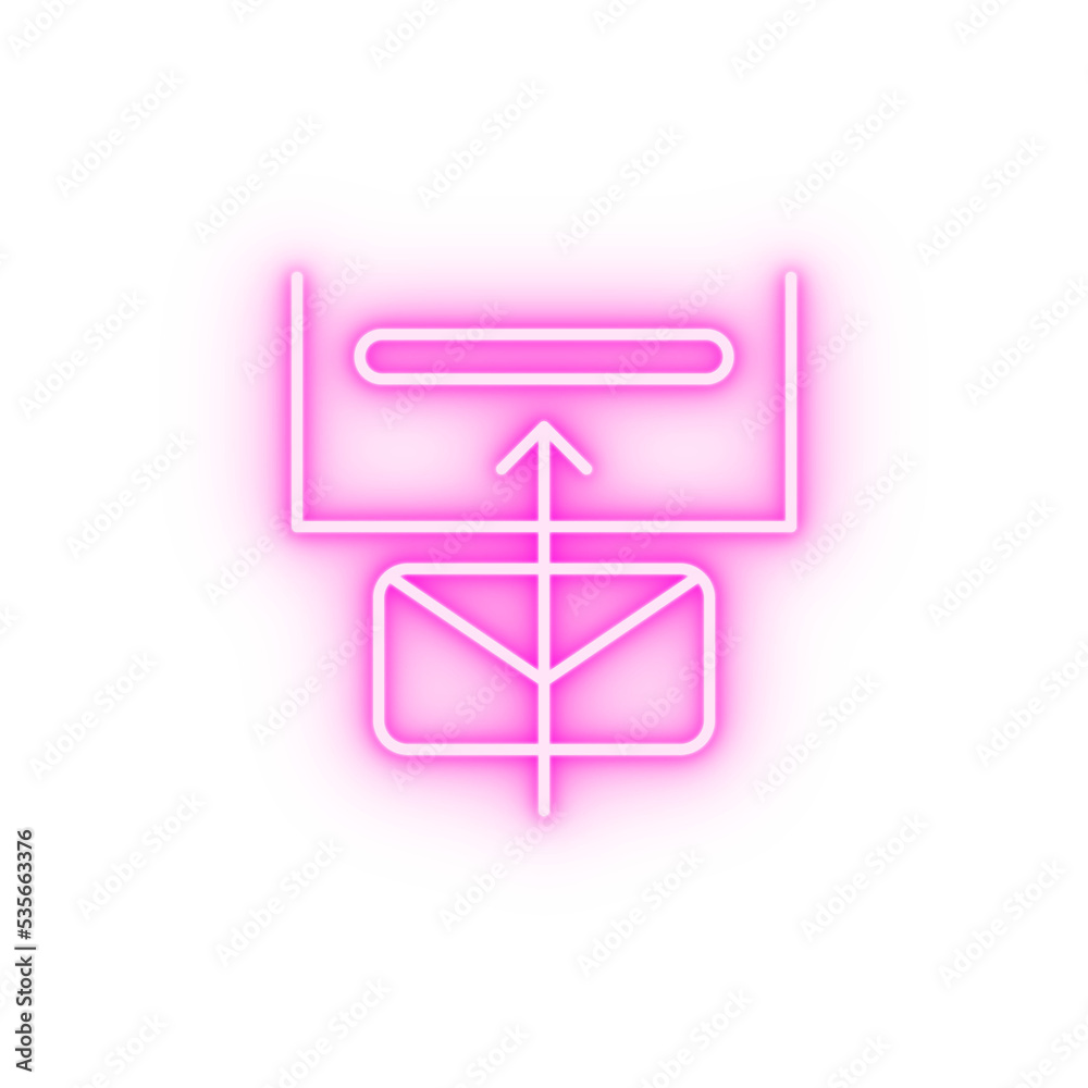 Job resume mail 2 colored line neon icon Job resume mail 2 colored line neon icon