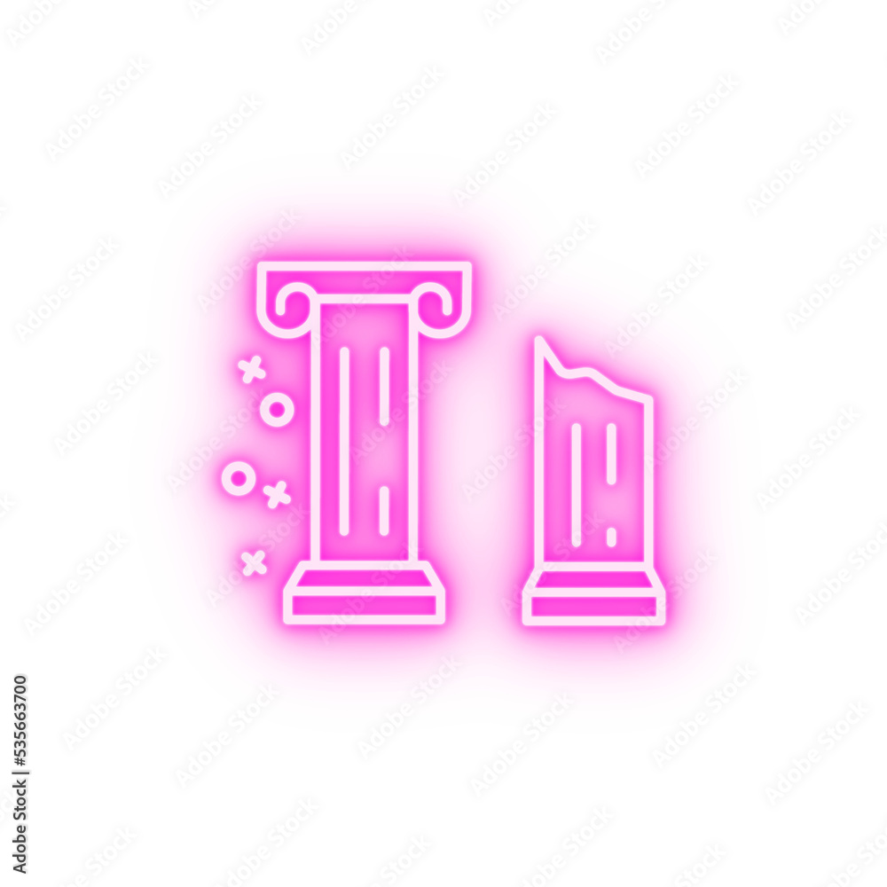 Column pillar history neon icon Column pillar history neon icon